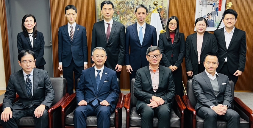 The top executives of Customs Department visited at Yokohama Customs in Kanagawa, Japan